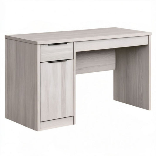 Schreibtisch 120 x 60 x 75 cm in grauer Eichenoptik mit Schublade und Tür