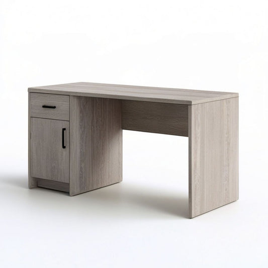 Schreibtisch Graueiche/Schwarz mit Schrank und Schublade, 120 x 60 x 75 cm