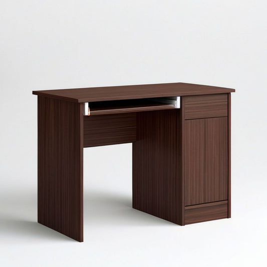 Computerschreibtisch 100 x 50 x 75 cm mit Tastaturauszug und Stauraumfach, Dunkelbraun