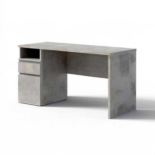 Schreibtisch mit Stauraum, Betonoptik Grau, 120 x 60 x 75 cm